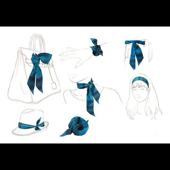 Morocco At Night Hand Feel Silk Bandeau Lux Scarf, Bag Scarf, Designer Hair Tie - Picture 3 of 4